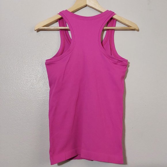 Spanx Ribbed Racerback Tank Top with Inner Comfort Bra Support Pink - S/M - Picture 5 of 7